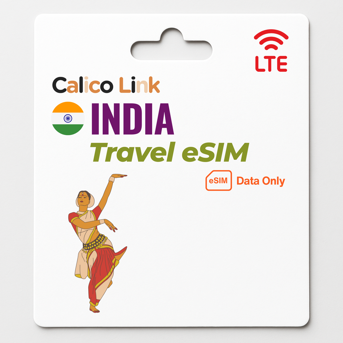 Datos LTE de la eSIM de viajes a India
