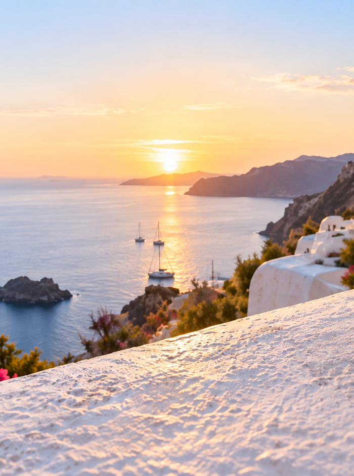 Coastal travel destination beside the Mediterranean Sea